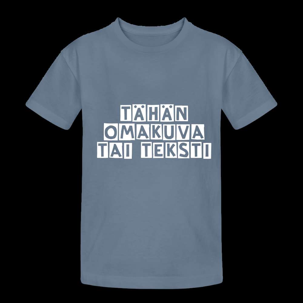 Nuorten Heavy Cotton t-paita omalla kuvalla - siniharmaa