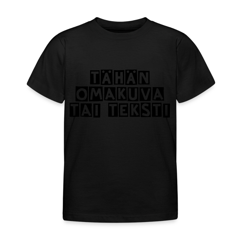 Lasten t-paita omalla kuvalla - musta