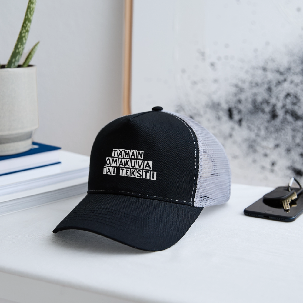 Trucker Cap omalla kuvalla - musta/kivenharmaa