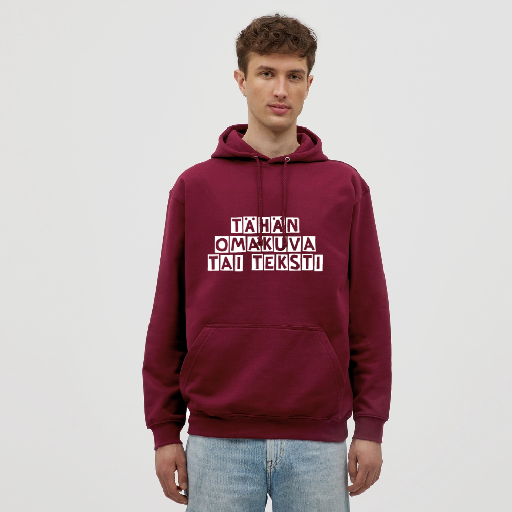 Huppari ”unisex” omalla kuvalla - bordeaux