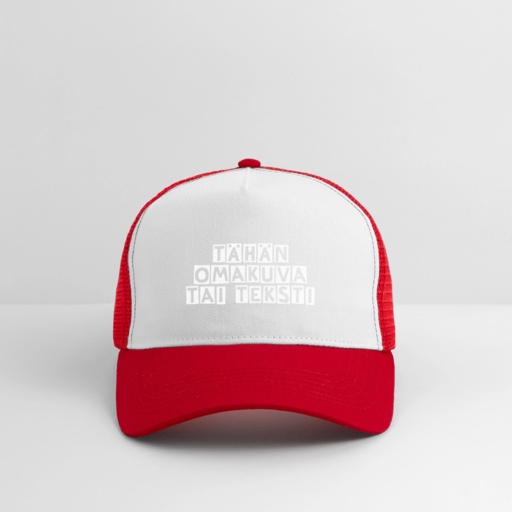 Trucker Cap omalla kuvalla - valkoinen/punainen