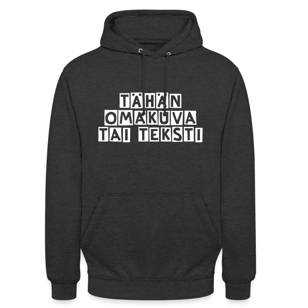 Huppari ”unisex” omalla kuvalla - hiilenharmaa