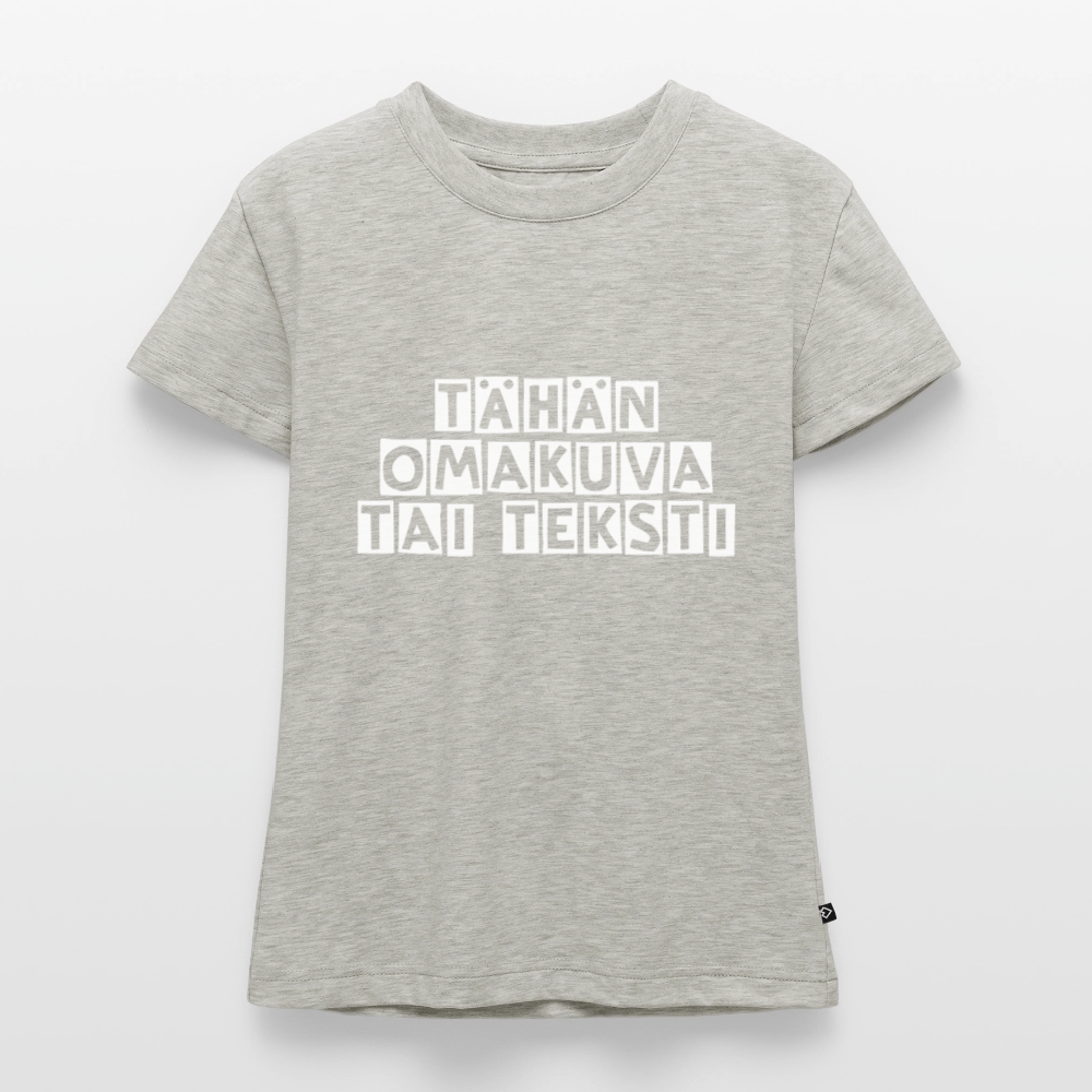Naisten Baby Tee omalla kuvalla - meleerattu harmaa