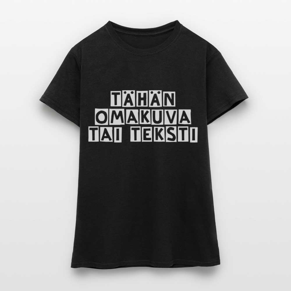 Gildan Naisten t-paita omalla kuvalla - musta