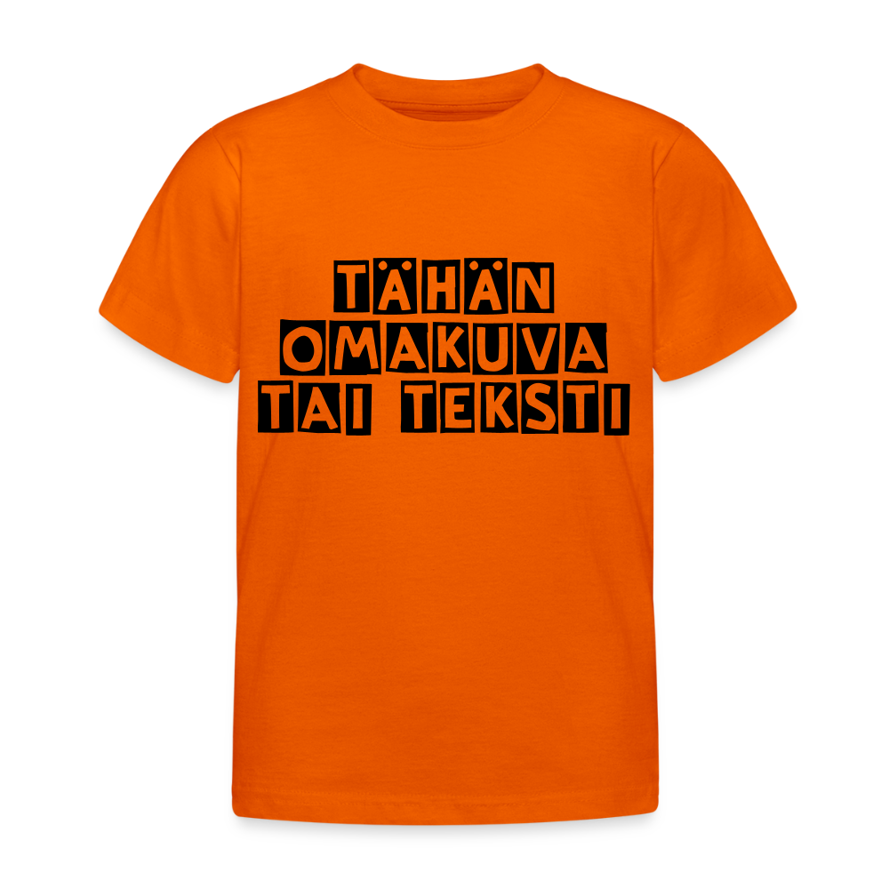 Lasten t-paita omalla kuvalla - oranssi