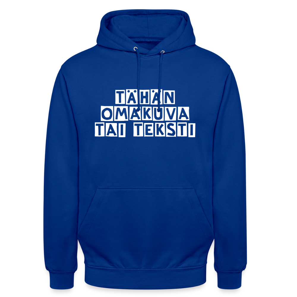 Huppari ”unisex” omalla kuvalla - kirkkaansininen
