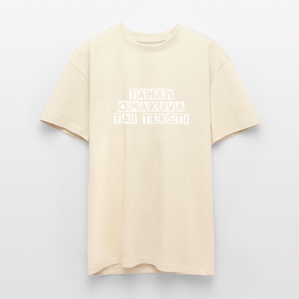 Paksu Oversized T-paita omalla kuvalla - kerma