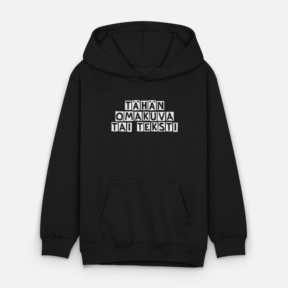 Nuorten huppari omalla kuvalla - musta