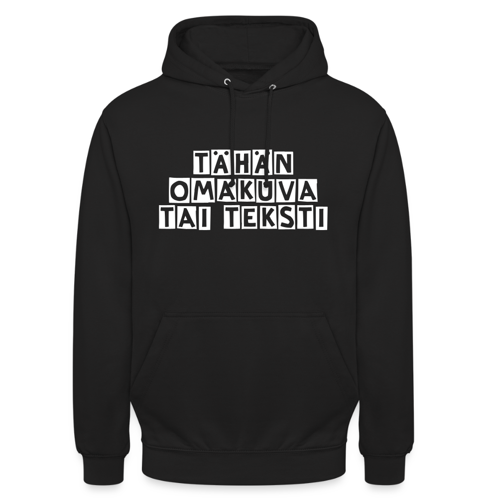 Huppari ”unisex” omalla kuvalla - musta