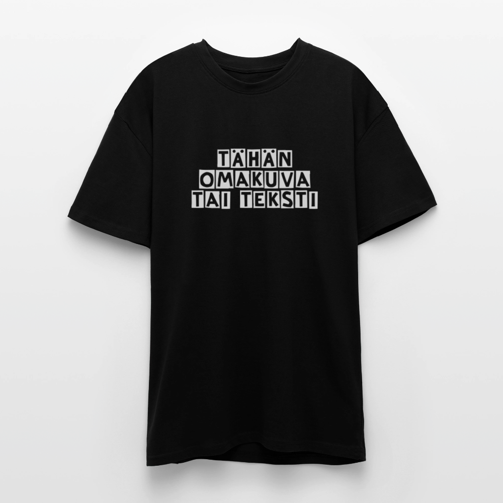 Paksu Oversized T-paita omalla kuvalla - musta