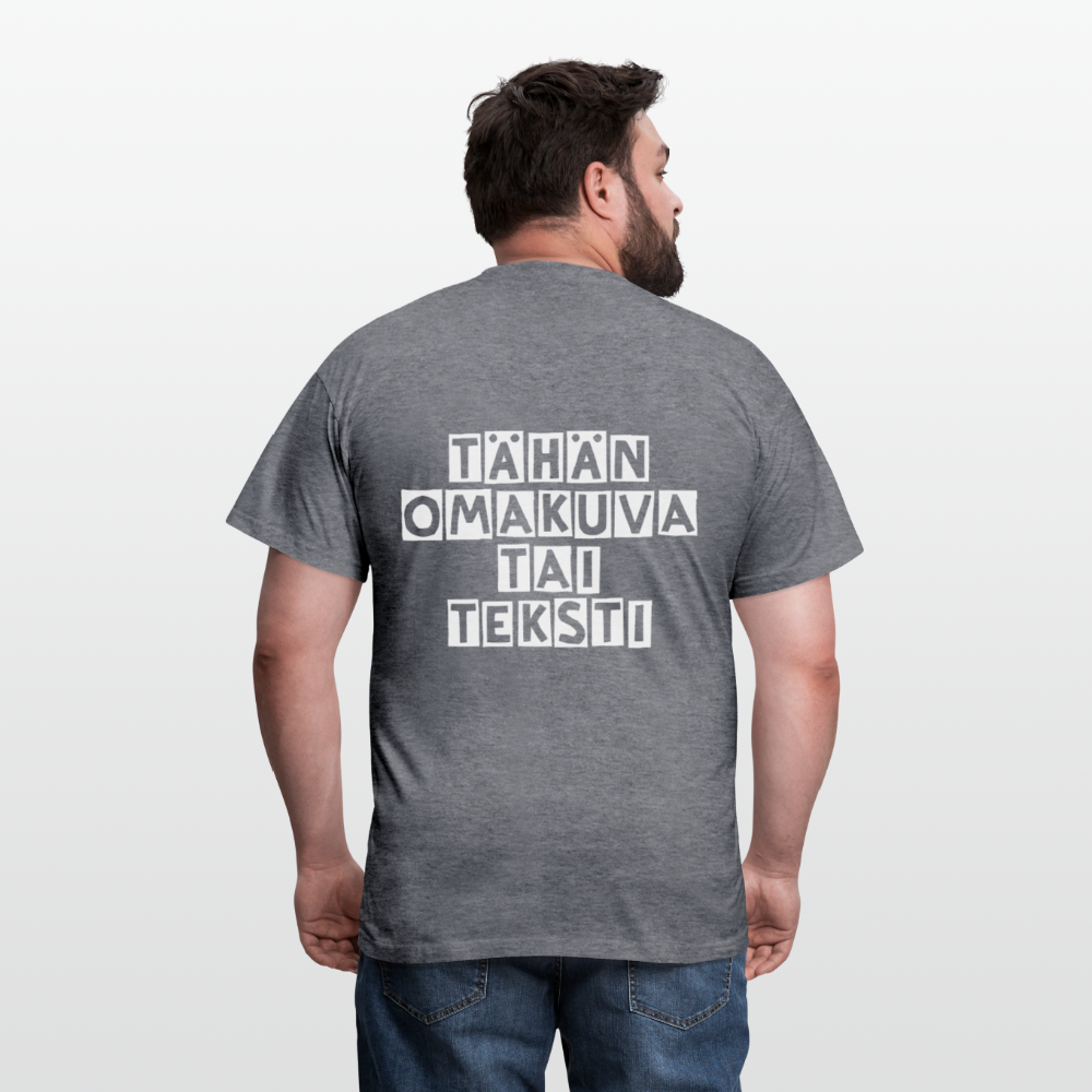 Miesten t-paita omalla kuvalla - grafiitti-meleerattu