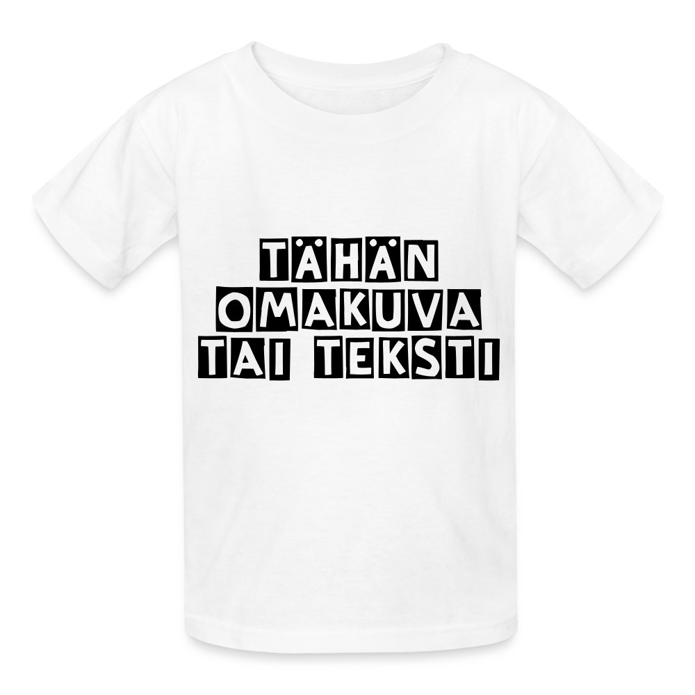 Lasten t-paita omalla kuvalla - valkoinen