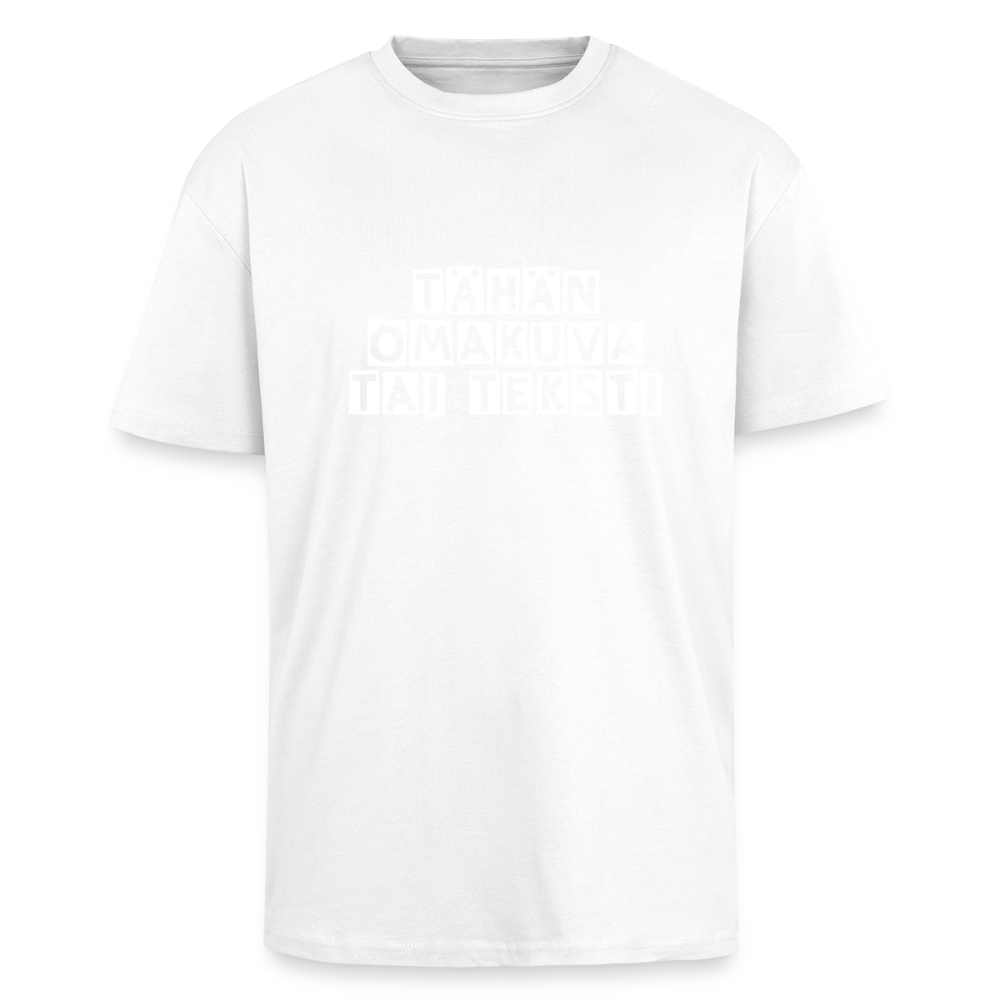 Paksu Oversized T-paita omalla kuvalla - valkoinen
