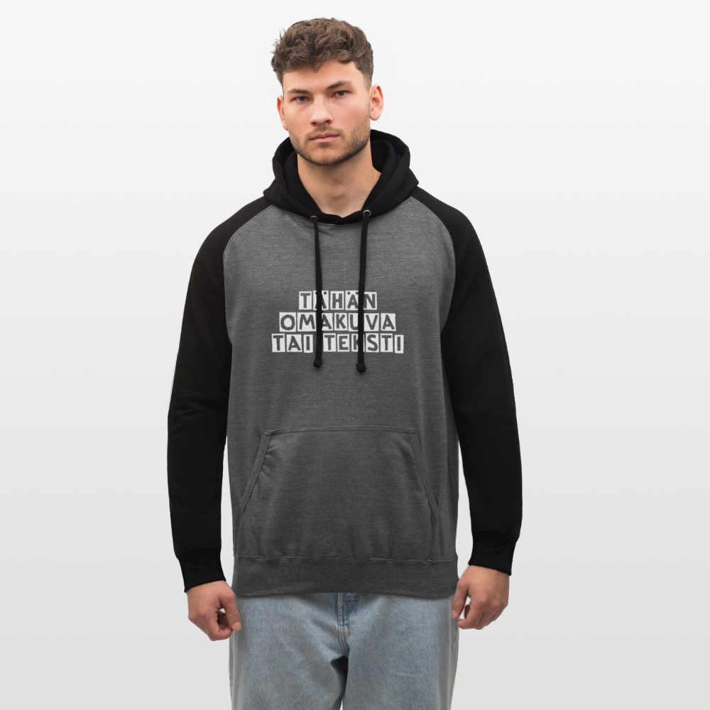 Unisex baseball-huppari omalla kuvalla - grafiitinharmaa/musta