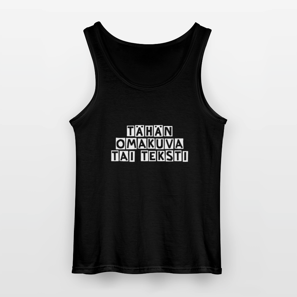 Gildan miesten tanktoppi omalla kuvalla - musta