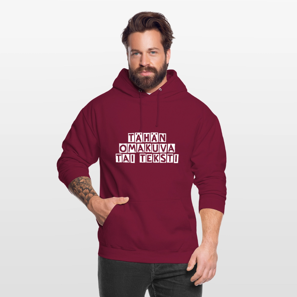 Huppari ”unisex” omalla kuvalla - bordeaux