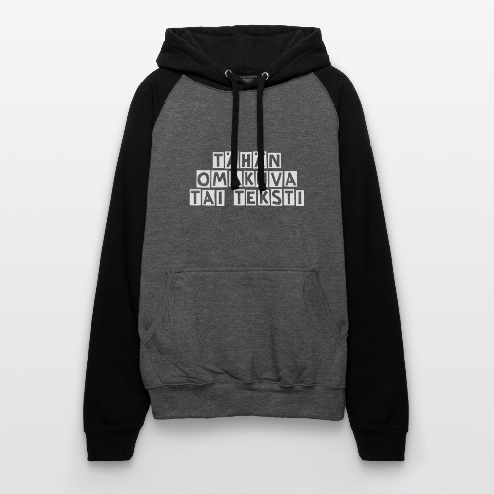 Unisex baseball-huppari omalla kuvalla - grafiitinharmaa/musta