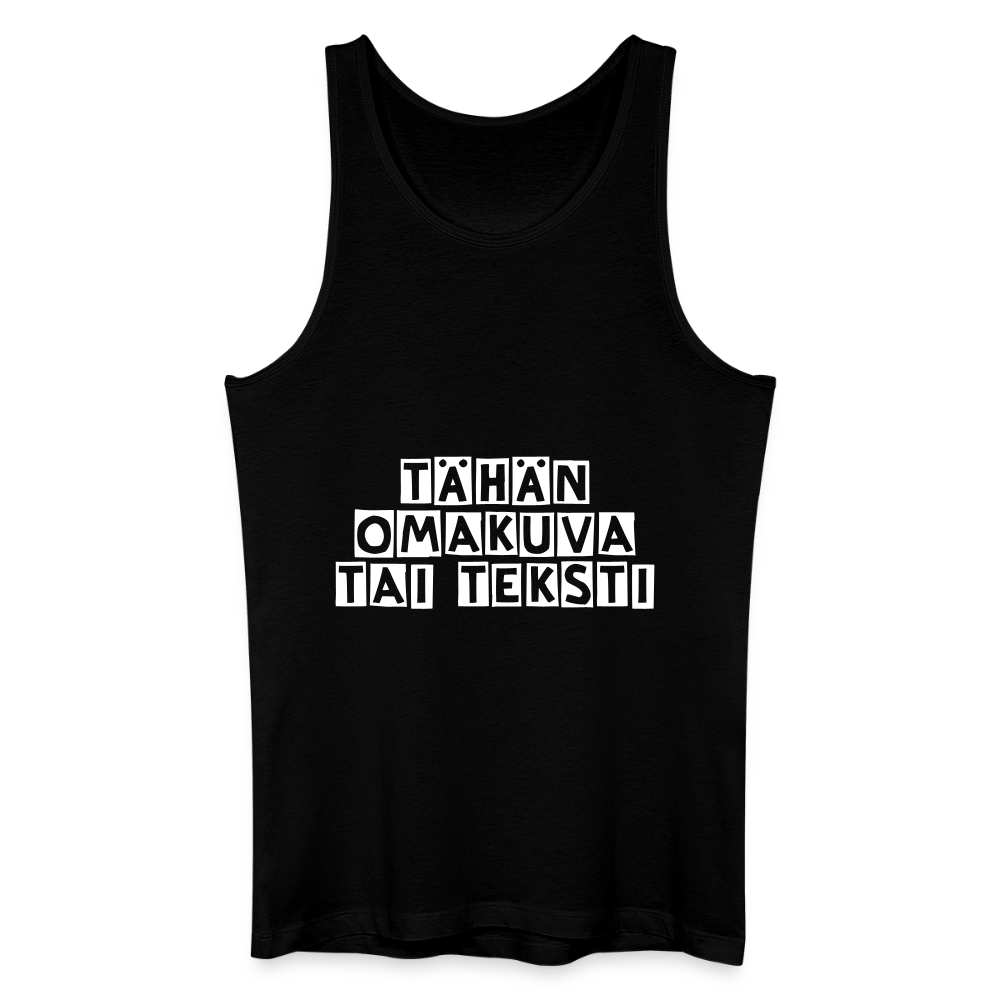 Miesten luomu-tanktoppi omalla kuvalla - musta