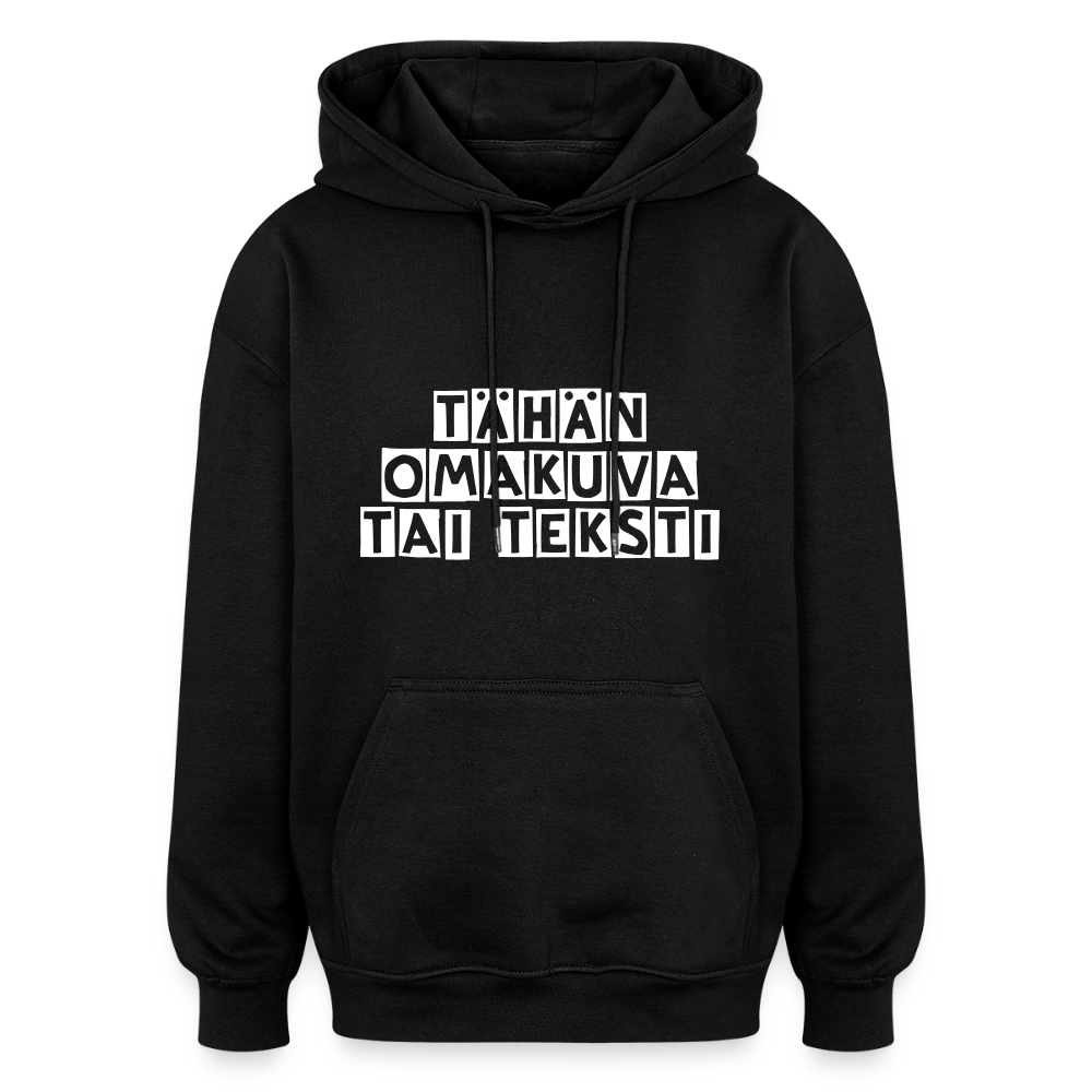 Unisex oversize huppari omalla kuvalla - musta