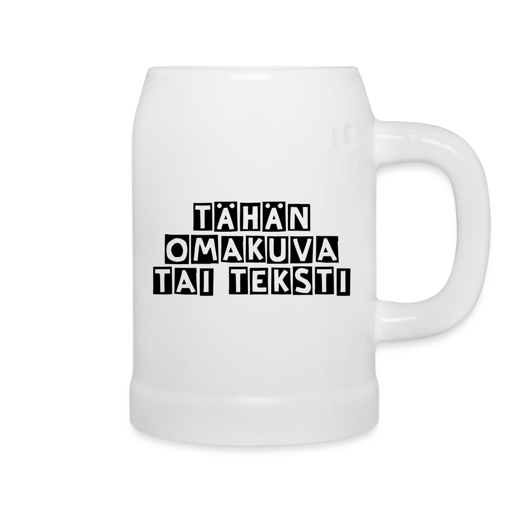 Oluttuoppi omalla kuvalla - valkoinen