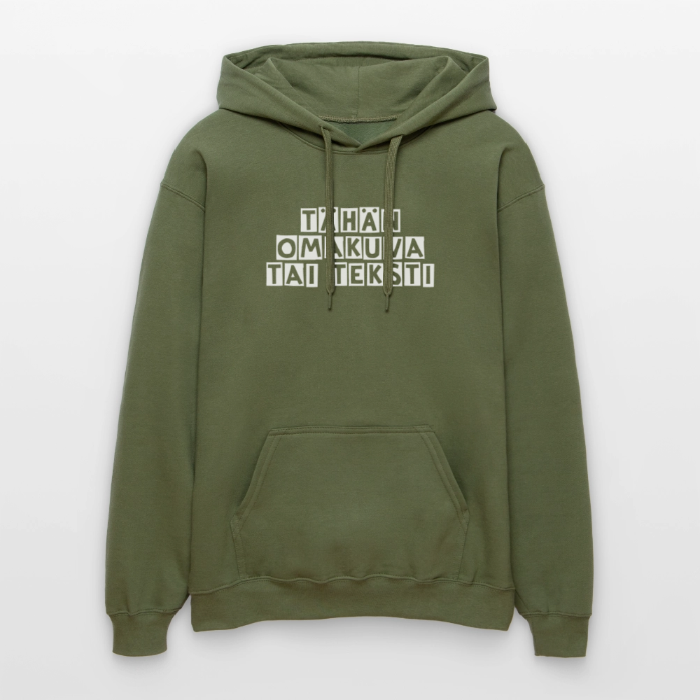 Gildan Unisex Softstyle® Midweight huppari omalla kuvalla - armeijanvihreä