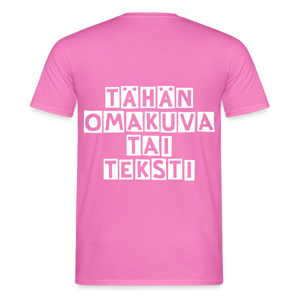 Miesten t-paita omalla kuvalla - vaaleanpunainen
