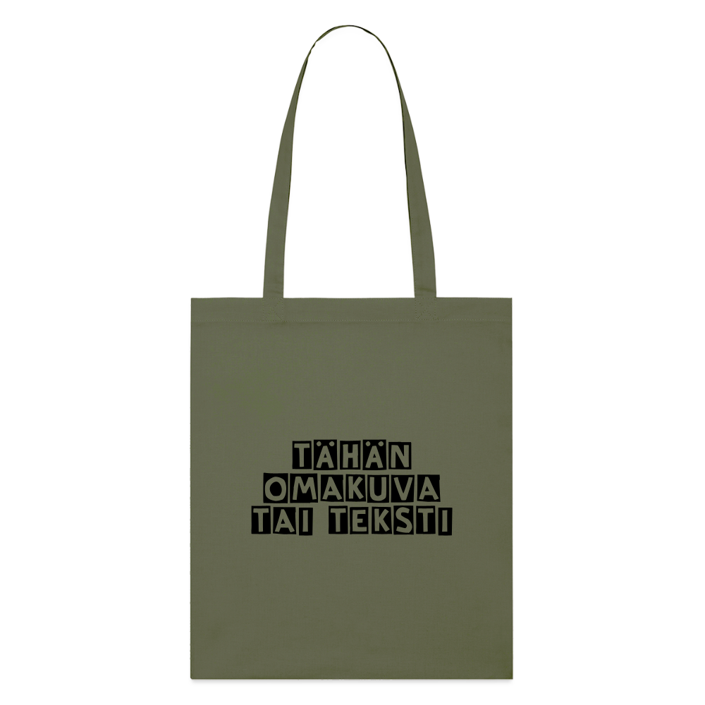 Stanley/Stella luomu-kangaskassi omalla kuvalla - khaki