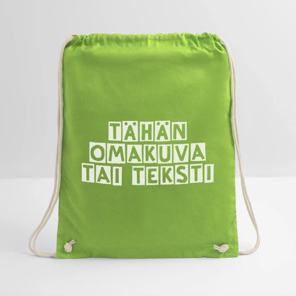 Jumppakassi omalla kuvalla - neonvihreä