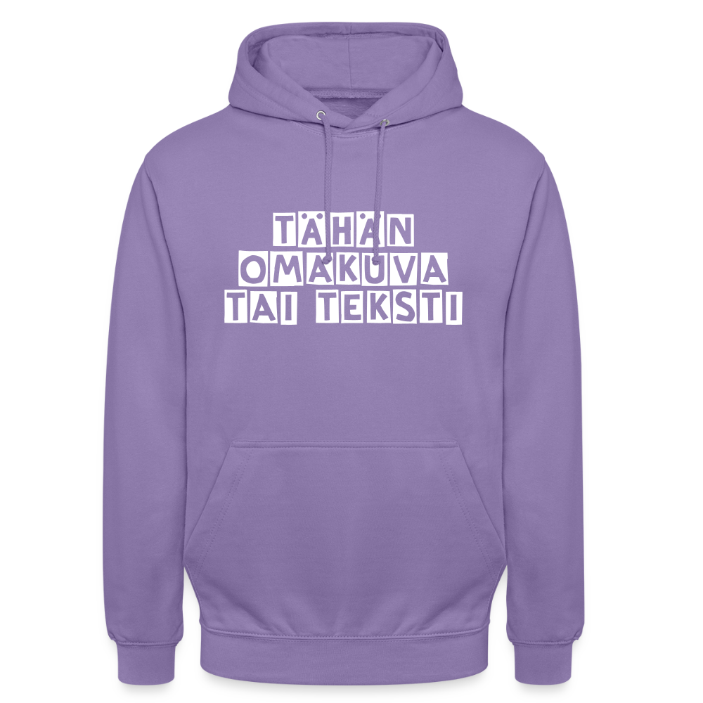 Huppari ”unisex” omalla kuvalla - laventeli