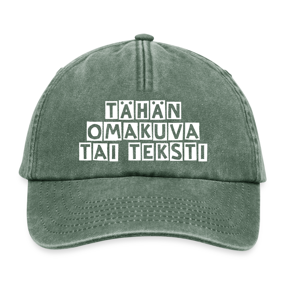 Rento vintage-lippis omalla kuvalla - vintage pullonvihreä