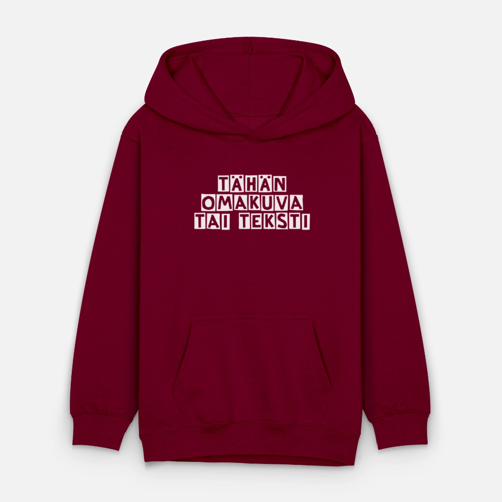 Nuorten huppari omalla kuvalla - bordeaux