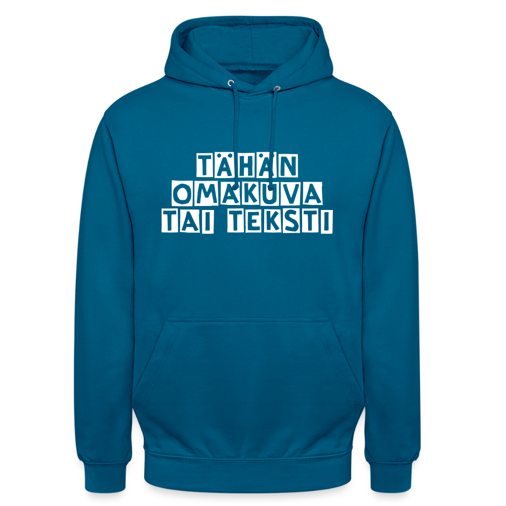 Huppari ”unisex” omalla kuvalla - meren sininen