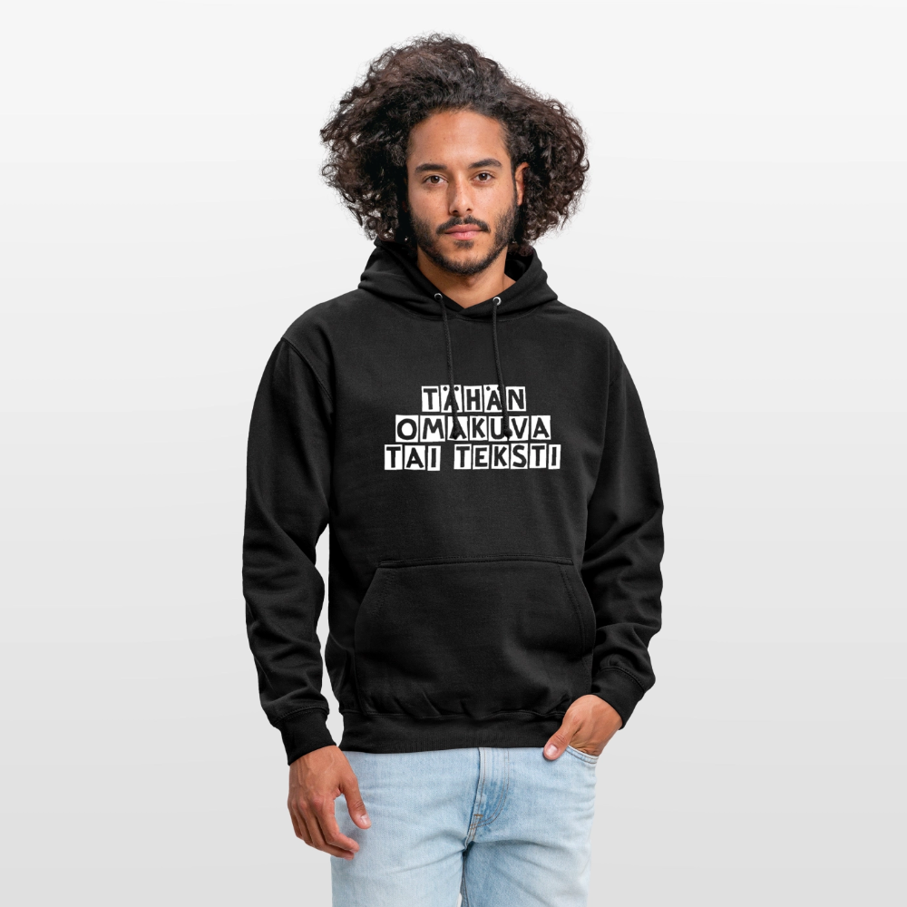 Huppari ”unisex” omalla kuvalla - musta