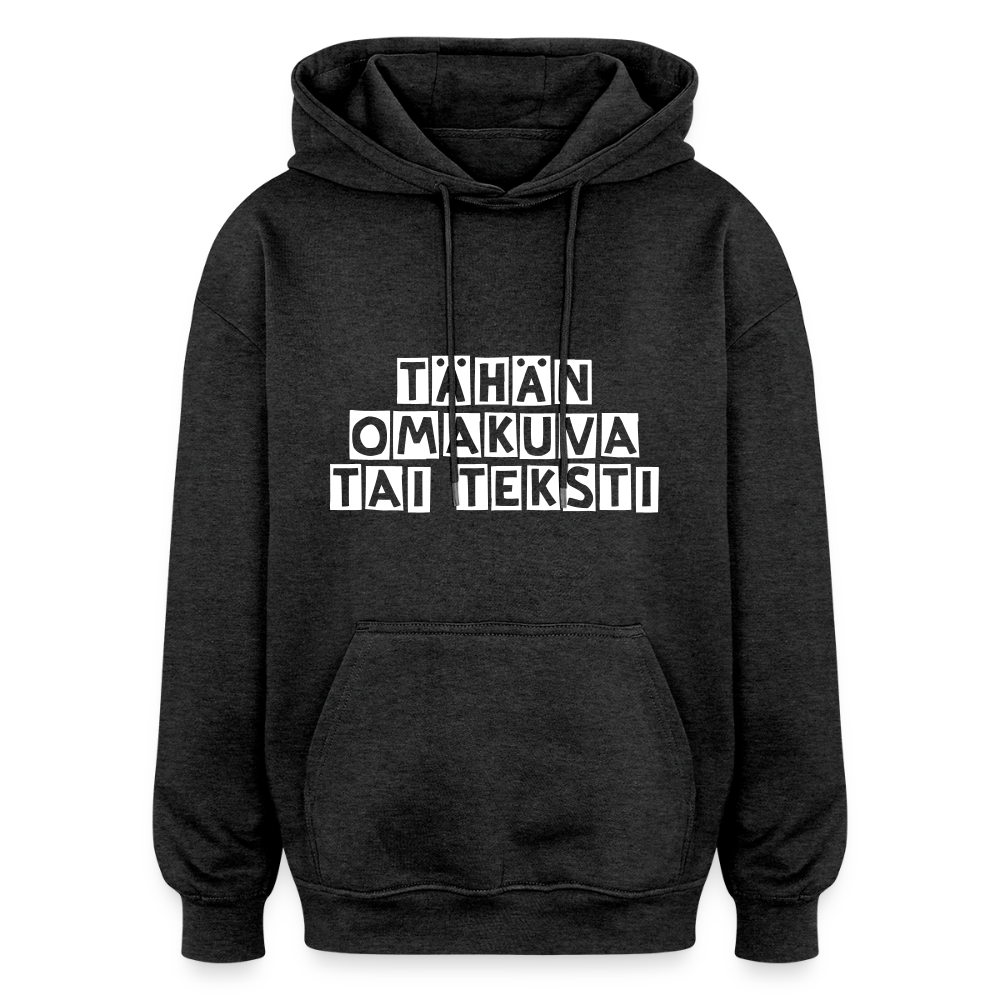Unisex oversize huppari omalla kuvalla - hiilenharmaa