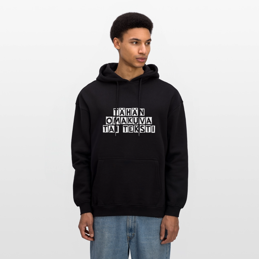 Unisex oversize huppari omalla kuvalla - musta