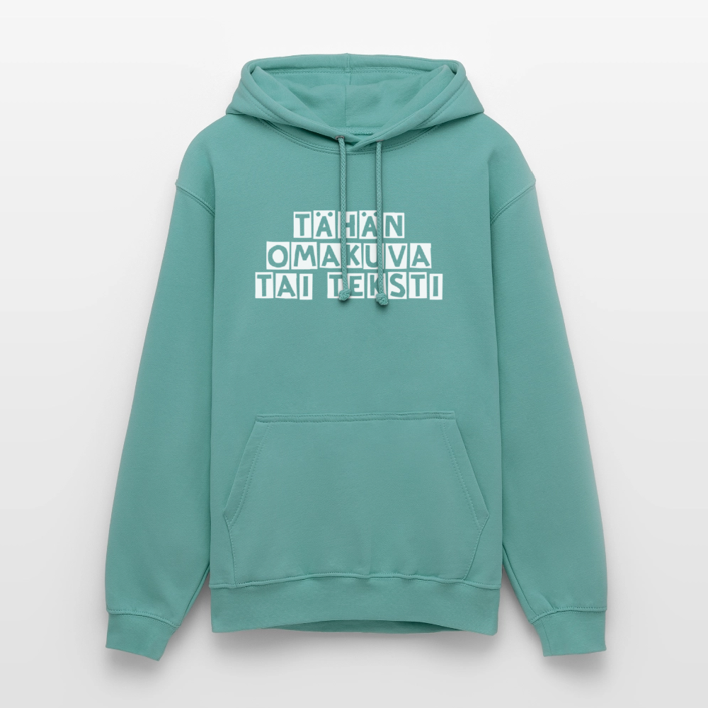 Huppari ”unisex” omalla kuvalla - pastelli turkoosi