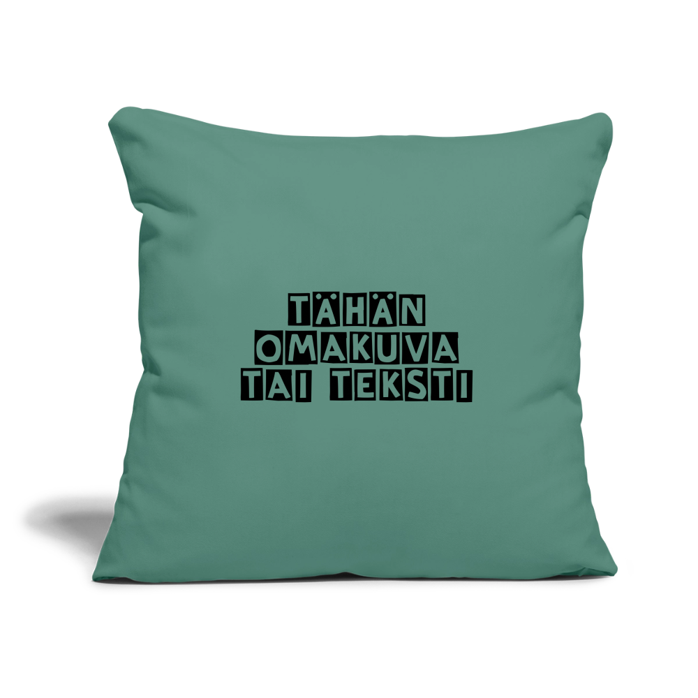 Sohvatyynyn päällinen omalla kuvalla 45 x 45 cm - kuusenvihreä
