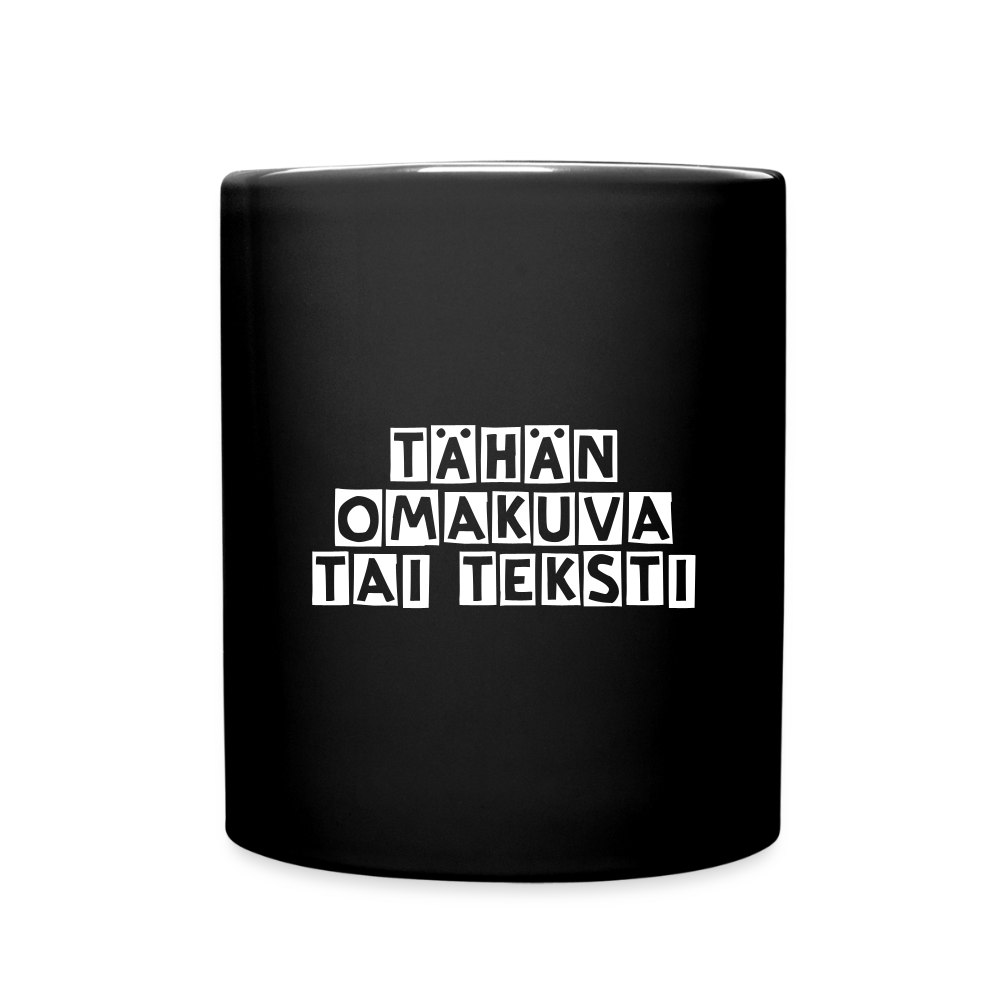 Yksivärinen muki omalla kuvalla - musta