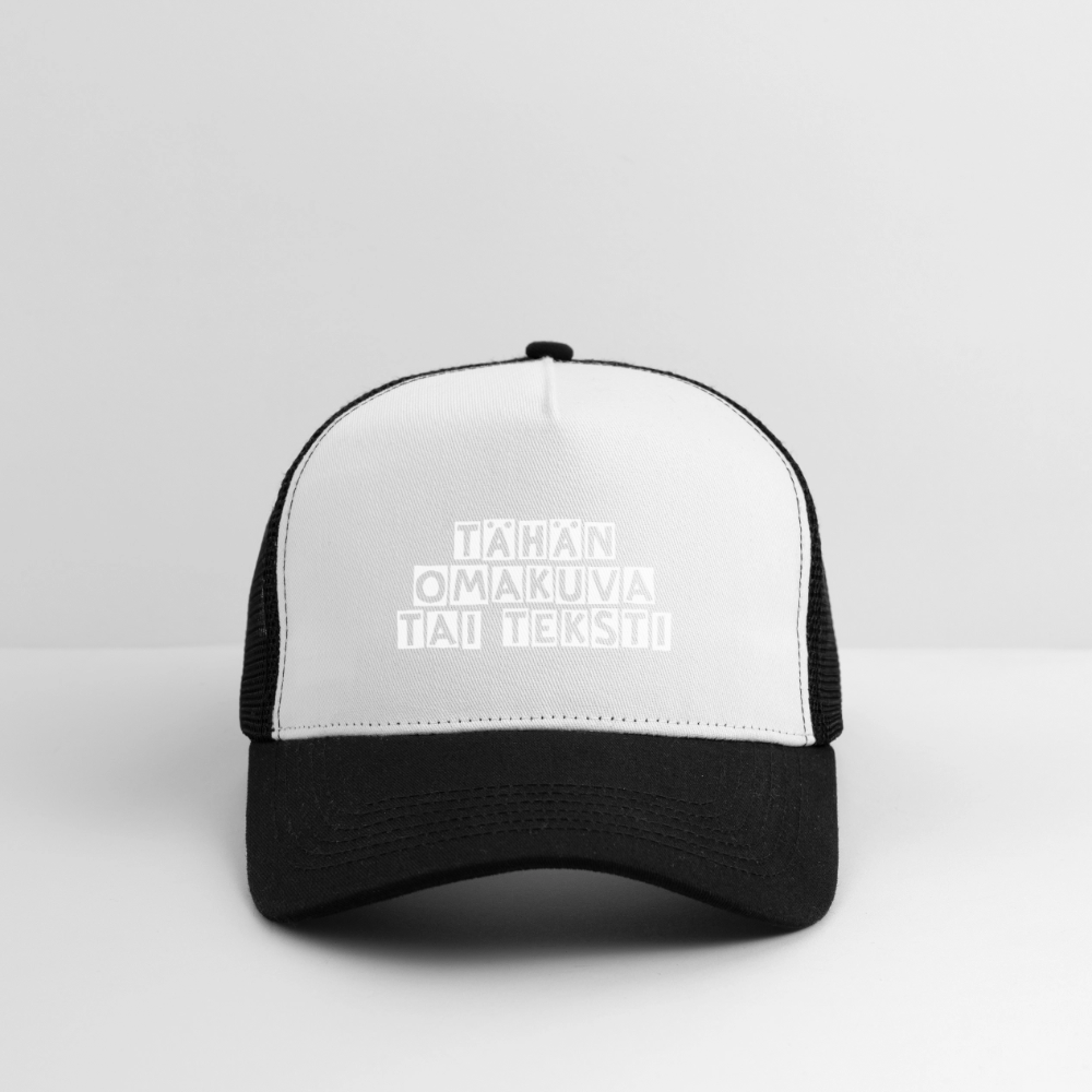 Trucker Cap omalla kuvalla - valkoinen/musta