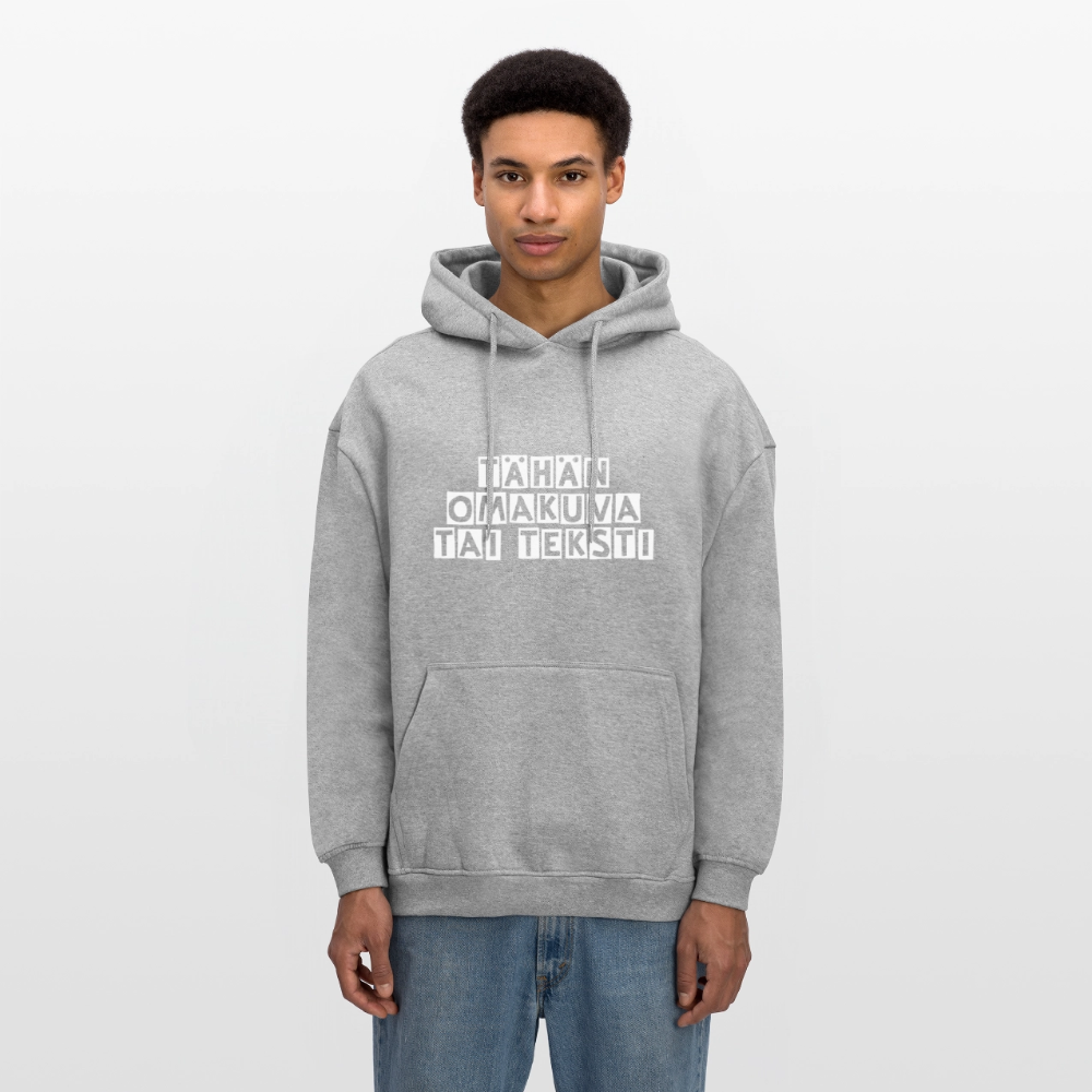 Unisex oversize huppari omalla kuvalla - harmaasävyinen