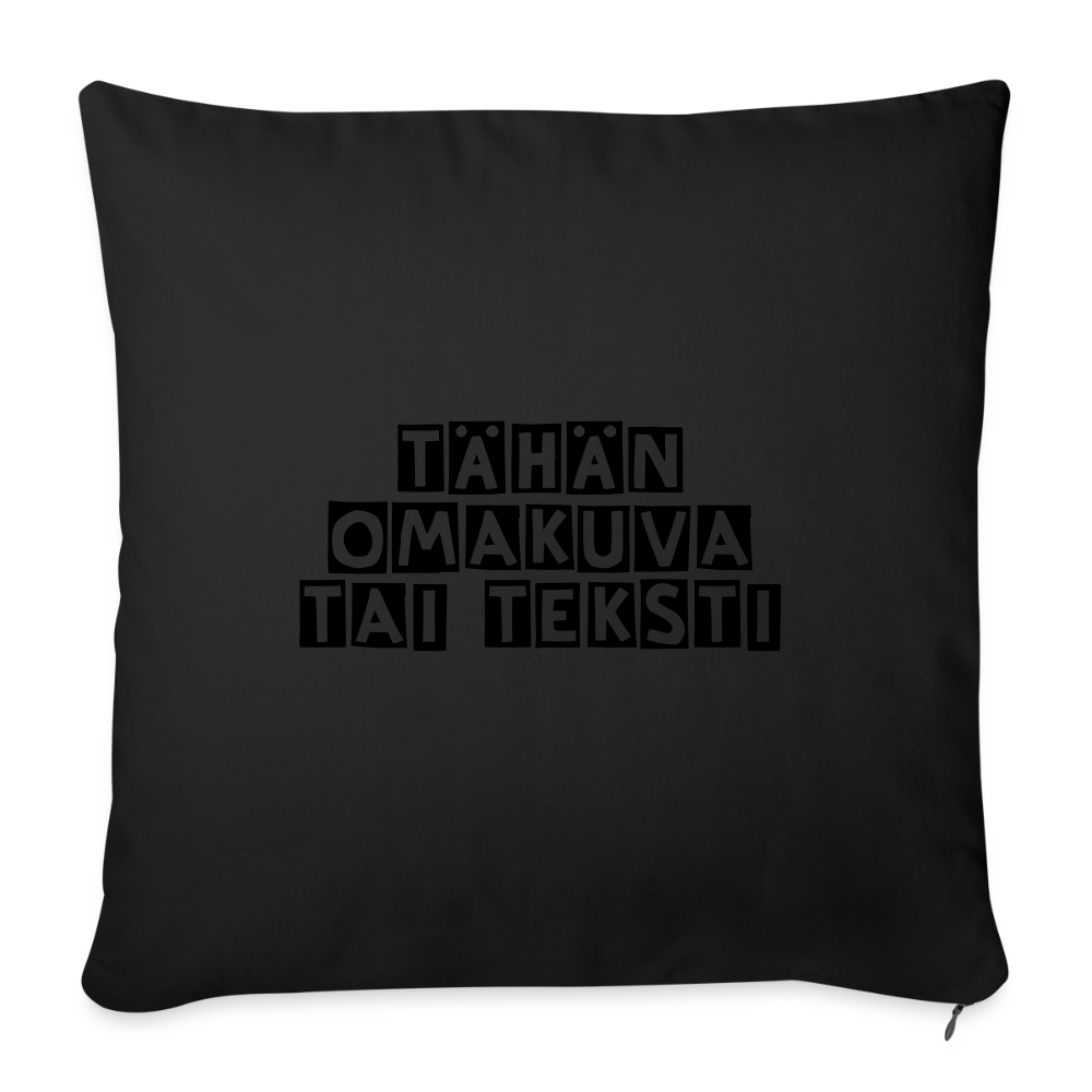 Sohvatyynyn päällinen omalla kuvalla 45 x 45 cm - musta