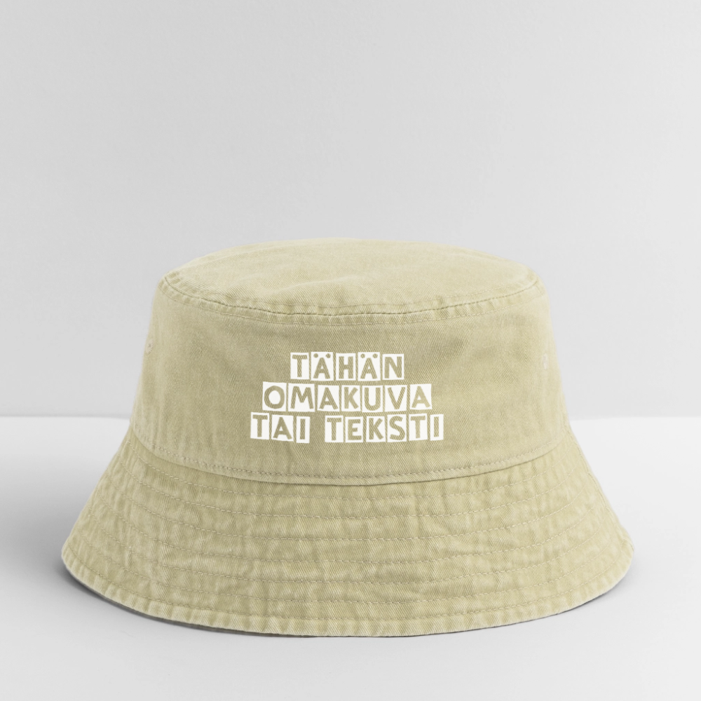 Vintage-kalastajanhattu omalla kuvalla - vintage beige