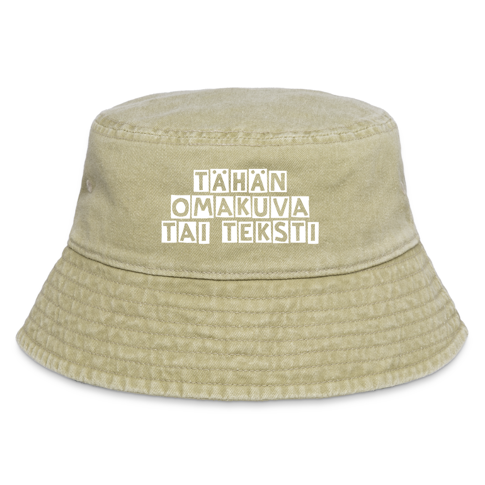 Vintage-kalastajanhattu omalla kuvalla - vintage beige
