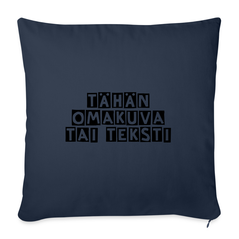 Sohvatyynyn päällinen omalla kuvalla 45 x 45 cm - navy