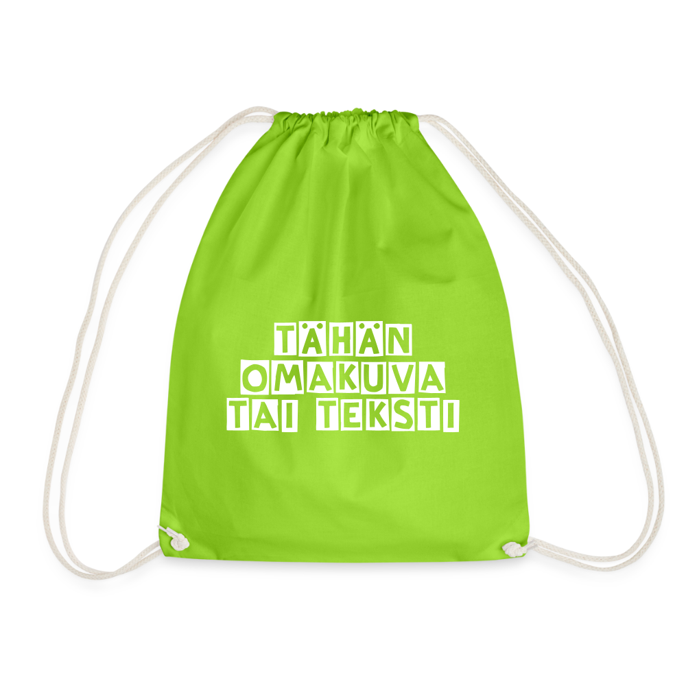 Jumppakassi omalla kuvalla - neonvihreä