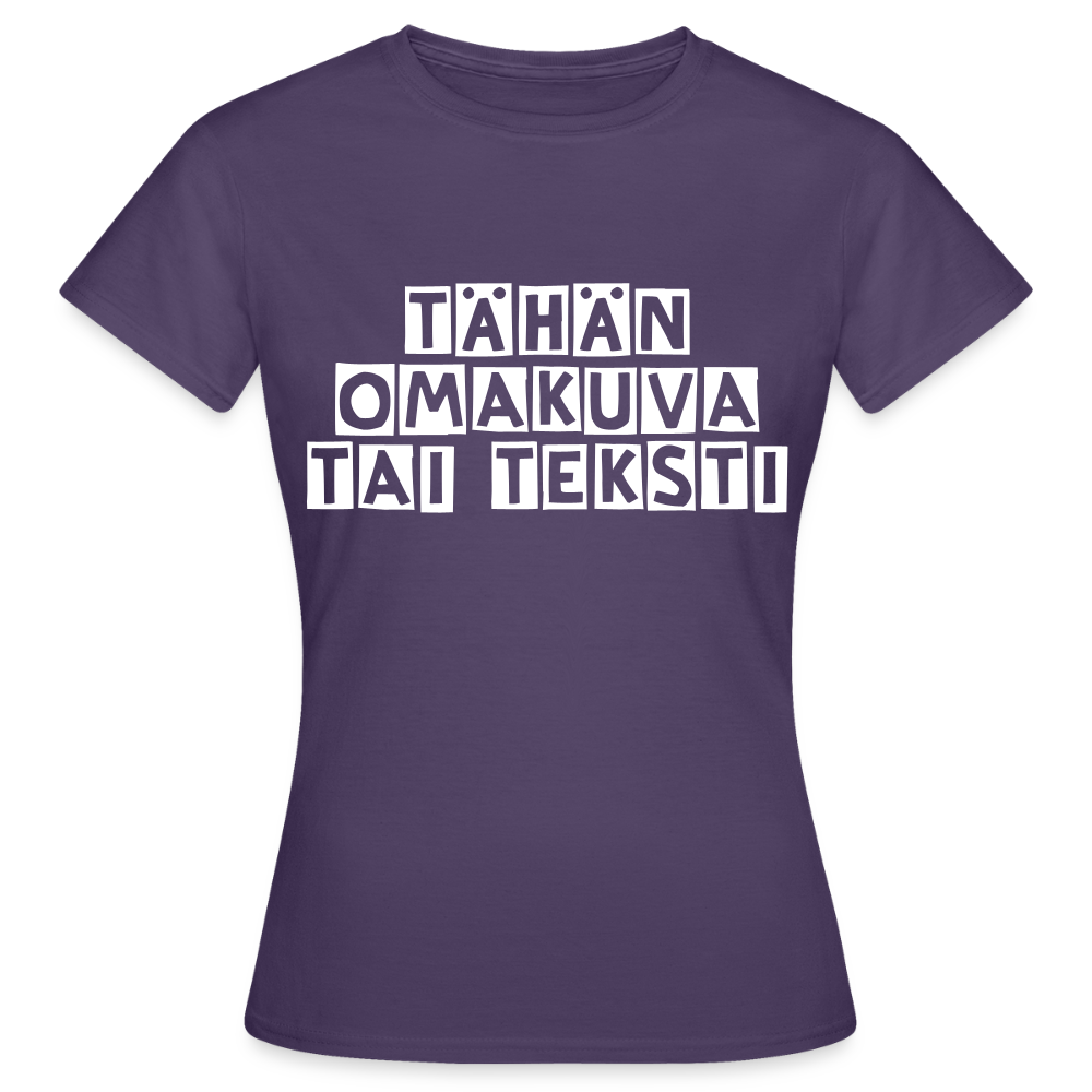 Gildan Naisten t-paita omalla kuvalla - tummanvioletti
