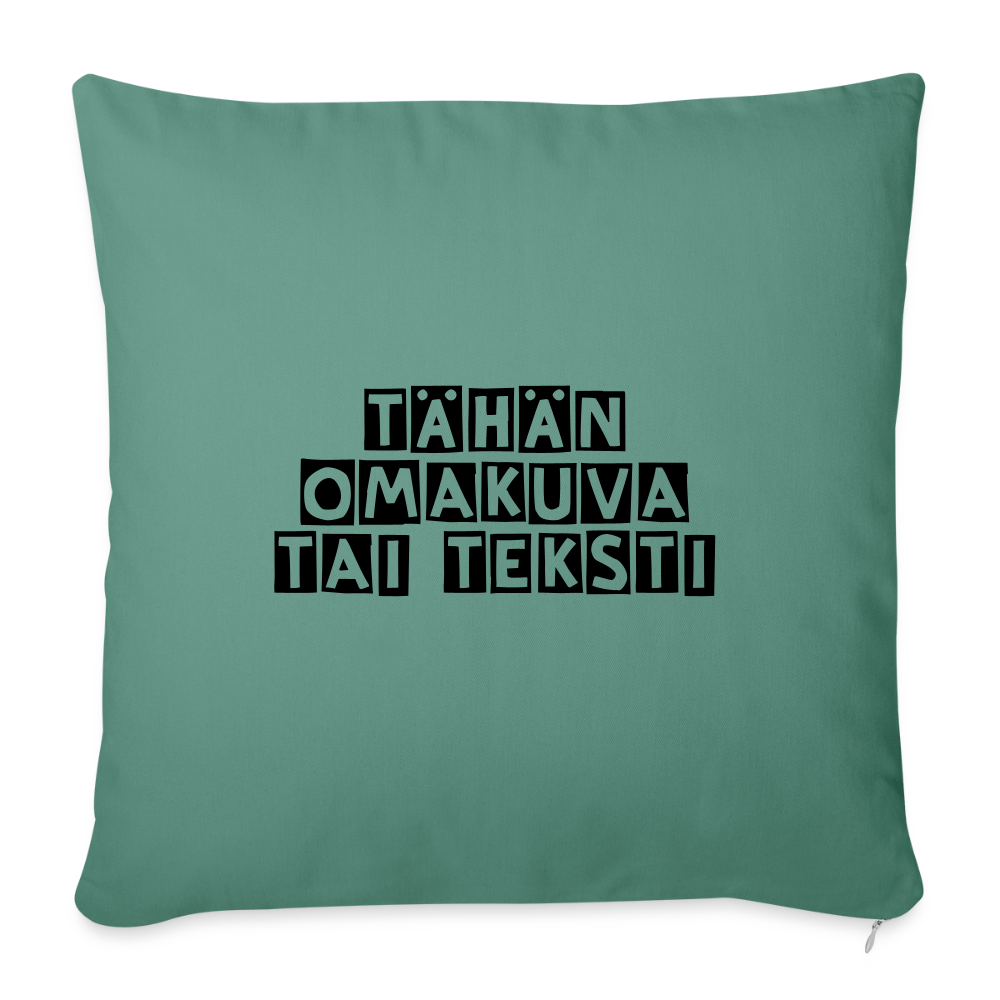 Sohvatyynyn päällinen omalla kuvalla 45 x 45 cm - kuusenvihreä