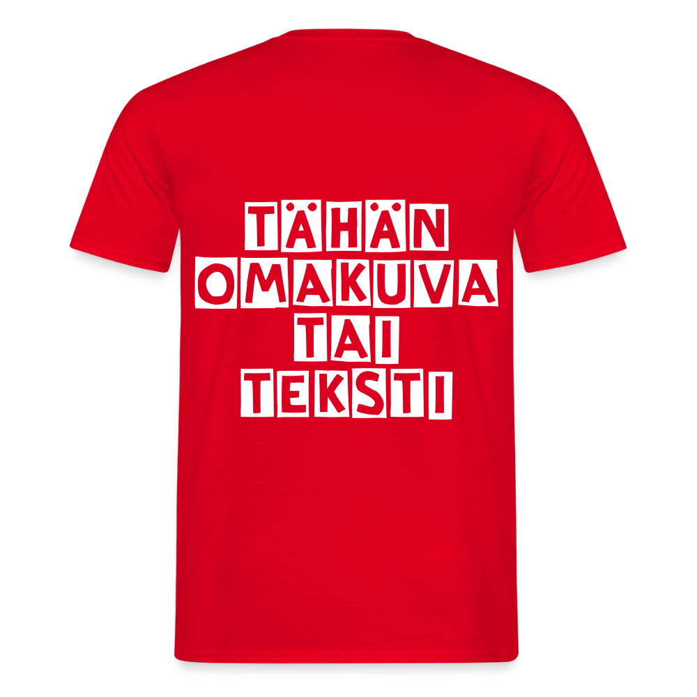 Miesten t-paita omalla kuvalla - punainen