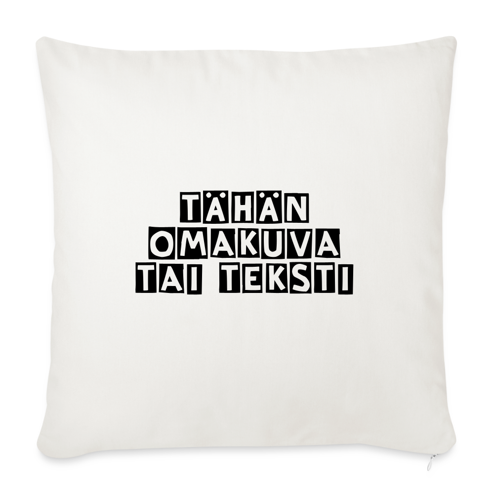 Sohvatyynyn päällinen omalla kuvalla 45 x 45 cm - Luonnonvalkoinen