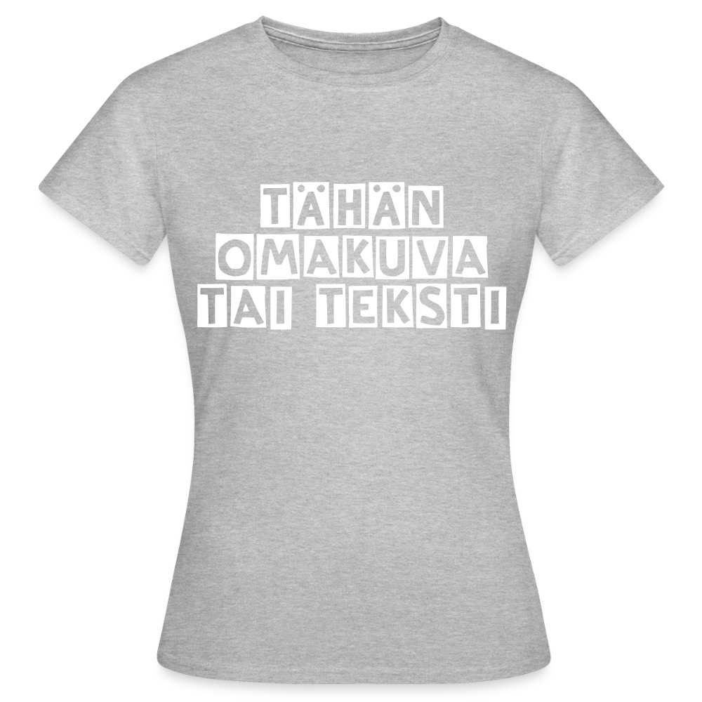 Gildan Naisten t-paita omalla kuvalla - harmaasävyinen